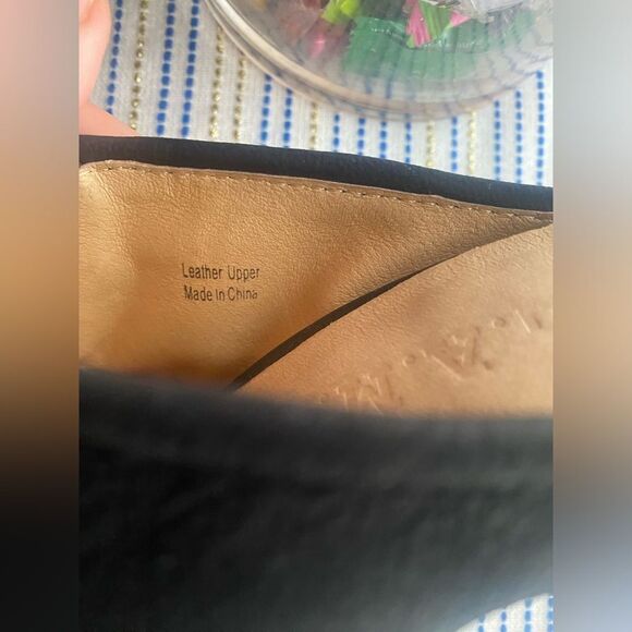 L.A.M.B. Black Leather Suede Open Toe Stiletto Sandals Size 6 - Picture 7 of 16